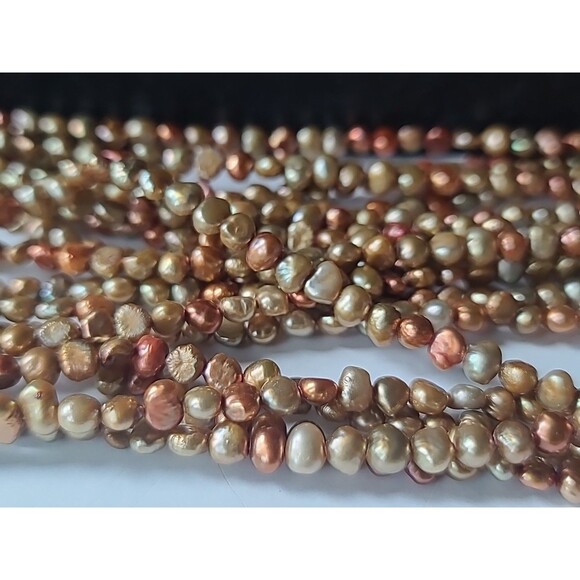 925 Sterling Silver Multistrand & Multicolored Pearl Beaded Necklace Adjustable - Picture 6 of 10